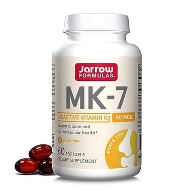 Jarrow Formulas MK-7 90 mcg - Bioactive Form of Vitamin K2-60 Servings (Softgels) - for Bone & Cardiovascular Health - Vitamin K2 MK-7 Dietary Supplement - Gluten Free