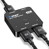 8K 2x1 HDMI Switch 4K@120hz by OREI - Auto HDMI Selector 48Gbos High Resolution Switch Between 2 Inputs Prefect for Gaming, PS5, Xbox, HDR10, Dolby Vision