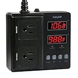 bayite Temperature Controller 1650W 15A BTC211 Dual Digital Outlet Thermostat Plug, Pre-Wired, 2 Stage Heating and Cooling Mode, 110V - 240V, Fermentation BBQ Reptile Aquarium