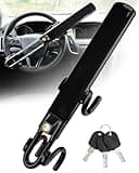 Tevlaphee Steering Wheel Lock Anti-Theft Car Device Heavy Duty Security Car Lock Antitheft Locking Devices Great Deterrent Adjustable Car Wheel Lock Anti Theft for Vehicle Truck with 3 Keys(Black)
