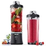 Portable Blender,270 Watt for Shakes and Smoothies Waterproof Blender USB Rechargeable with 20 oz BPA Free Blender Cup and a Travel Lid. (Black, 20 oz)