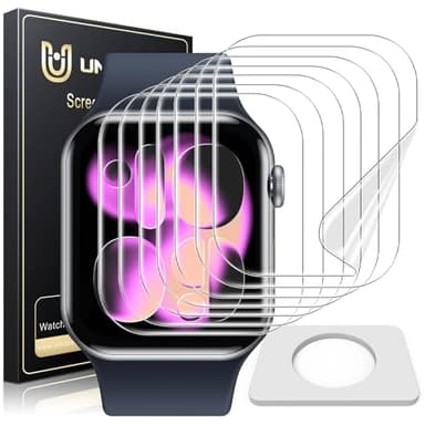 UniqueMe 8 Pack for Apple Watch Series 11/10 Screen Protector 42mm - [Soft TPU Not Glass][Non-Bubbles] iWatch Anti-Scratch Protection HD Clear Cover Soft Film