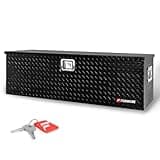 FORWODE 49 Inch Aluminum Truck Tool Box for Pickup Truck Bed RV Toolbox - Heavy Duty Waterproof Storage Organizer Chest with Handle and Lock - Black