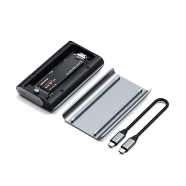 Satechi M.2 Enclosure, USB4 NVMe SSD Pro Enclosure, 40Gbps, up to 16TB, Aluminum Enclosure with Silicone Pin, Polycarbonate Casing, USAP SSD Trim for Sizes 2280/2260/2242/2230mm (SSD Not Included)