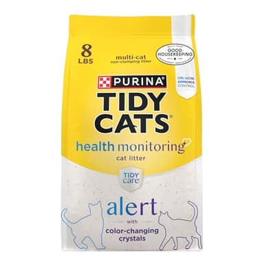 Purina Tidy Cats Tidy Care Alert Cat Health Monitoring Non Clumping Cat Litter with Silica Crystals - 8 Pound (Pack of 1)