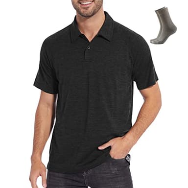 MERINNOVATION Merino Wool Polo Shirt Men - Size L 100% Merino Wool Shirts for Men Short Sleeve Wicking Base Layer