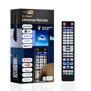 UltraPro Backlit OneTouch Universal Remote Control, Replacement TV Remote for Samsung, LG TV Remote, Vizio, Sony, Roku and More, Easiest Setup Ever U.S. Based Support 80830