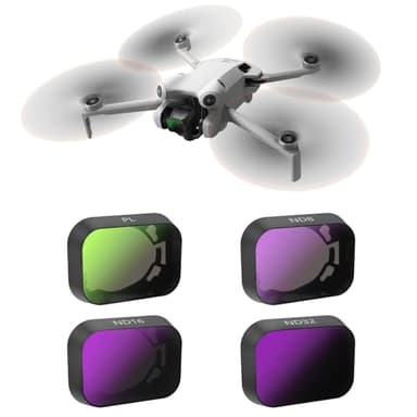 LENSKINS ND Filter Set for DJI Mini 3 / Mini 3 Pro Drone, 4 Pack PL ND8 ND16 ND32 Neutral Density Filter, Multi Coated HD Optical Glass with Aluminum Alloy Frame