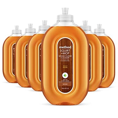 Method Hardwood Floor Cleaner, Squirt + Mop Design, Use as Laminate or Sealed Wood Floor Cleaner, Almond Scent, 25 Fl Oz, 6 Pack, Packaging May Vary