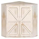 TQQDCI Corner Bread Box for Kitchen Countertop,Storage Container for Homemade Bread, Double Layer BreadBox, Large Capacity Bread Storage Bin, Vintage Farmhouse Breadbox Organizer,Antique White
