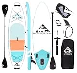 Polar Outdoors by Roc Inflatable Stand Up Paddle Board with Premium SUP Paddle Board Accessories, Wide Stable Design, Non-Slip Comfort Deck for Youth & Adults (Mist W Kayak Seat)