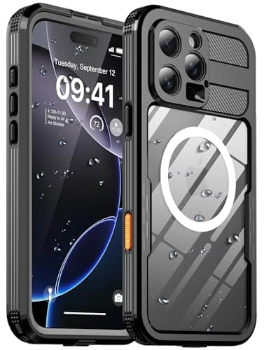 for iPhone 16 Pro Max Waterproof Case, with Built-in Screen Protector Dustproof Shockproof [Compatible with MagSafe] Full Body Underwater Protective Phone Cover for iPhone 16 Pro Max 6.9" (Black)