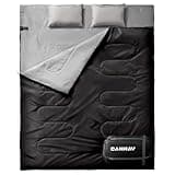 CANWAY Double Sleeping Bag, 2 Person Sleeping Bags for Adults Queen Size Sleeping Bag with 2 Pillows for Camping, Backpacking Lightweight Waterproof XL & XXL