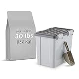 IRIS USA Stackable Dog Food Storage Container with 2 Cup Scoop, 4 Secure Latches, Fits up to 30 lbs, Pet Dry Food Bin, Gasket Seal Lid, BPA Free, Stackable, Easy Measure, Gray/Dark Gray