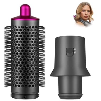 Puregust Small Round Volumizing Brush for Dyson Airwrap with Adaptor for Dyson Supersonic Hair Dryer HD01 HD02 HD03 HD04 HD07 HD08, Hair Styling Tool for Add Shine Smooth Volumious