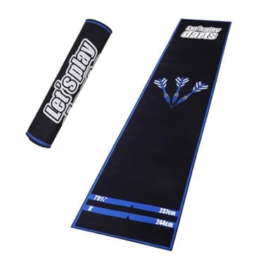 Yirinatek Professional Darts Mat with Oche Line System & Throw Lines – Premium Dart Mat for Floor Steeldart & Soft Darts | 260x60 cm | with Throwing Line, Ideal as a Gift