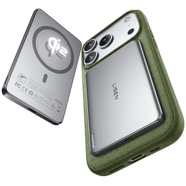 LISEN Qi2 15W Ultra Slim MagSafe Battery Pack,5000mAh Fast Charging MagSafe Power Bank Slim Wireless,Travel Essentials Magnetic Portable Charger,Magnetic Power Bank for iPhone Air/17/16/15-12 Series