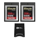 SanDisk Extreme PRO 256GB CFexpress Type-B Memory Card, 2-Pack, Bundle with Green Extreme Dual-Slot Memory Card Reader
