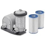 Intex 1500 GPH Easy Set Pool Filter Pump System for Above Ground Swimming Pools with GFCI and Type A or C Filter Cartridge Replacements (2 Pack)
