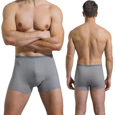Relaxcare Mens Disposable Underwear, 5 Pcs Cotton Boxers Briefs Portable Shorts for Travel/Emergency, (Grey,Medium)