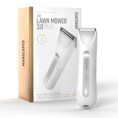 MANSCAPED® The Lawn Mower® 3.0 Plus Groin & Body Hair Trimmer – Updated SkinSafe® Trimmer Blade, Waterproof Wet/Dry Groomer, USB-C Rechargeable, Men’s & Women's Wireless Shaver, White Hot