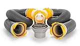 Camco Deluxe 20 ft Sewer Hose Kit - Includes 2-10 ft RV Sewer Hoses, Pre-Attached 360-Degree Swivel Fittings, and Wye Connector - Ready To Use RV Sewer Kit Easily Compresses for Storage (39666)