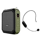Wireless Voice Amplifier Bluetooth Teacher Microphone 18W Waterproof Portable Voice Amplifier Headset Mic Rechargeable Voice Enhancer Personal Microphone for Classroom Outdoors