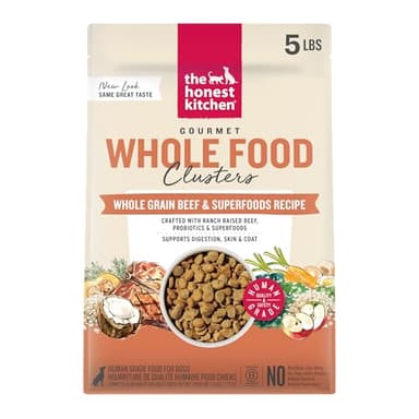 The Honest Kitchen Human Grade Whole Food Clusters Whole Grain Beef & Oat Dry Dog Food, 5 lb Bag