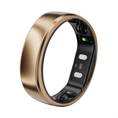 RingConn Gen 2 Air, Ultra-Thin AI Smart Ring, 10-Day Battery Life, Fitness/Sleep/Stress/HR Tracker for Women&Men, No App Fee for Standard Features, iOS & Android Compatible (Size 10, Dune Gold)