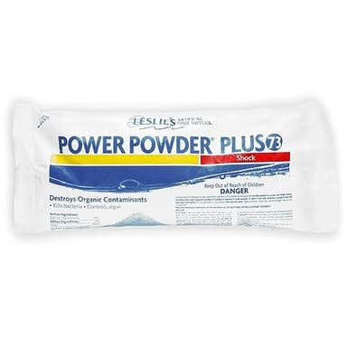 Leslie's Power Powder Plus 73-73% Granular Calcium Hypochlorite (Cal-Hypo) Swimming Pool Shock Sanitizer - 70% Available Chlorine- 1 Pound