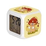 7 Color Change LED Digital Alarm Clock with Date Alarm Thermometer Home Desktop Child Alarm Clock Mushroom