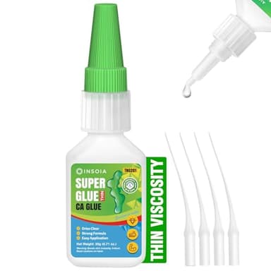 Thin CA Glue, 20g Premium Cyanoacrylate Super Glue Fast Drying 2 CPS Viscosity Adhesive for Woodturning, Pen Making, Hobby, Fossil Prep, Inlays, Hardening, Stabilizing&More