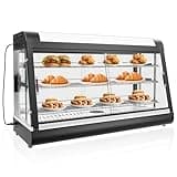 Lumelay 48-inch Commercial Food Warmer Display Case, 3-Tier Countertop Food Pizza Pastry Warmer w/ 3D Heating with LED Lighting Removable Shelves Glass Door, Pastry Display Case for Buffet Restaurant