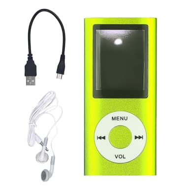MP3 Player,Portable Multifunctional MP3 Digital Music Player,1.8 Inch LCD Music-Player with Earphone,Build-in Photo/Video Play/FM Radio/Voice Recorder/E-Book Reader(Memory Card Not Included)-Green