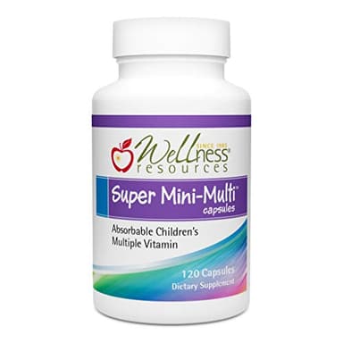 Super Mini-Multi - Children's Multivitamin Swallowable Capsules with Methyl Folate, Methyl B12 and Coenzyme B Vitamins for Growth, Focus, Brain Health (120 Capsules)