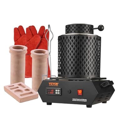 VEVOR Electric Melting Furnace, 3kg+1kg Electric Metal Smelter Foundry, 1350W 2102℉/1150℃ Smelting Furnace Kit for Gold/Silver Jewelry & Copper/Aluminum Casting