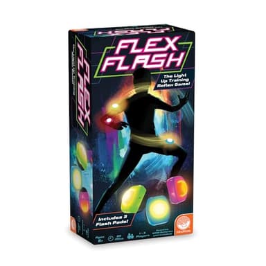 MindWare Flex Flash Reflex Training Game for Kids & Adults – Fast-Paced Reaction Speed Game with Wearable Light-Up Pads, 1–3 Players, Ages 6+