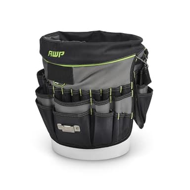 AWP Bucket Tool Organizer 51-Pocket for 5-Gallon Buckets, Water-Resistant Heavy-Duty Utility Tool Bag with Pockets for Tools, Screwdrivers, and Electrical Accessories, 1L-22051-1