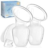 2 Sets Manual Breast Pump for Breastfeeding Essentials,Colostrum Collector with Spill Free Valve,Cap,Silicone,Clear,4oz