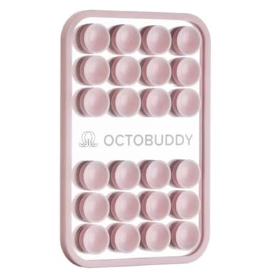 OCTOBUDDY Mirror - OG Suction Cup Phone Mount - Silicone Suction Grip Mobile Holder with Built-in Mirror - Hands-Free Selfies and Videos - Content Creator Accesory - 2.6″ x 3.9″, Chalk Pink
