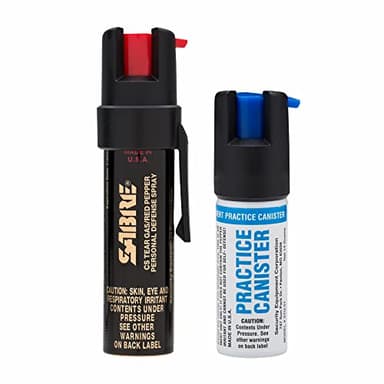 SABRE 3-in-1 Compact Defense Spray – Pepper Spray, Tear Gas & UV Dye, Max Police Strength, Belt Clip for Quick Access, 4X Longer Spray Time (Up to 13 Seconds), 0.67 fl oz, Secure & Easy Safety