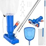 2025 Upgraded 4 Section Poles of 68" Portable Pool Vacuum Cleaner Kit with Pool Skimmer Net, Unique Lock Catch Design,Handheld Pool Vacuum Jet Cleaner for Above Ground Pools Pool, Pond, Fountain Clean