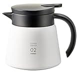 Hario V60 Insulated Metal Server, 600ml, White