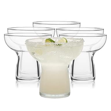 Libbey Stemless Margarita Glasses Set of 6, 10.25 ounces Classic Lightweight Margarita Cups, Fancy Glassware Set for Celebrations