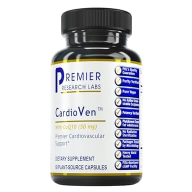Premier Research Labs CardioVen - CoQ10, Coenzyme Q10, Co Q 10 Supplement 50mg, Ubiquinol with Chlorella, Tocotrienol & Cayenne Pepper for Heart Health, Antioxidant Support - 60 Vegetarian Capsules