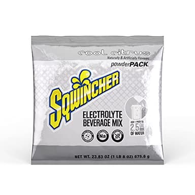 Sqwincher Powder Pack | Cool Citrus Flavored | Low Calorie | Low Sodium | Electrolyte Replenishment Hydration Drink Mix | Just Add to 5 Gallons of Water | 47.66 oz packet (pack of 16)