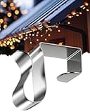 Gutter Clips for Hanging Outdoor Lights: 50 Pcs Metal Christmas Light Clips for outside String Lights - Weatherproof Gutter Clips for Xmas Halloween Seasonal Rope Mini Decoration Lights