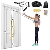 ATENTO Shoulder Rehab Pulley System with Foam Handles│Arm Pulley with Muti-Anchor Door Strap for Physical Therapy Exercises │Latex Resistance Bands for Assisting Rotator Cuff, AC Joint, Shoulder Pain