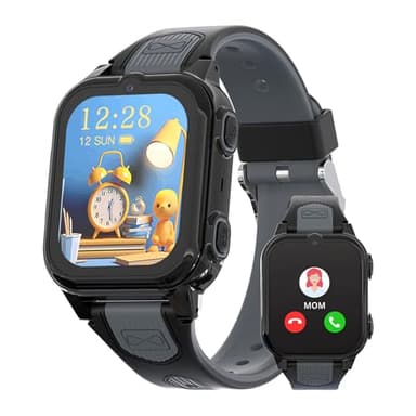 Tixpc 4G Kids Smart Watch Boys with GPS Tracker Location Video Call Cell Phone SOS Calling Voice Chat Camera Alarm Clock Touch Screen SmartWatch Gifts for Age 5-12 Kids (Black)