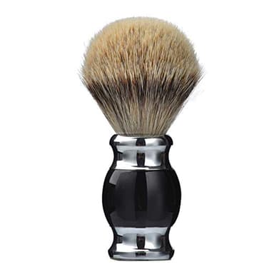 JEQUIL&CORENVEO 100% Silvertip Badger Hair Shaving Brush, Handmade Shaving Brush with Fine Resin Handle and Stainless Steel Base (Black)